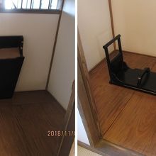 漆塗りの来客用便器