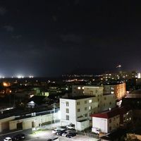 客室から見えるイカ漁の漁火