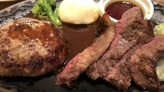 ハンバーグもステーキも良し
