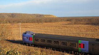 駅前にキナシベツ湿原の散策路