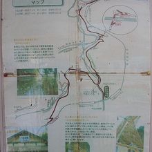 中古沢橋梁への地図が貼ってあります