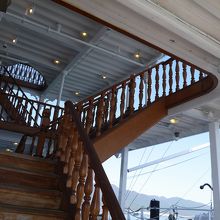 蒸気船を彷彿させるミシガンの階段