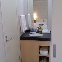 独立タイプの洗面台、左がトイレ