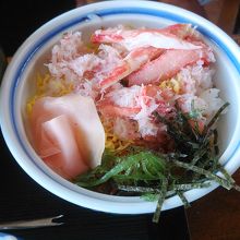 かに三昧セットのカニ丼です