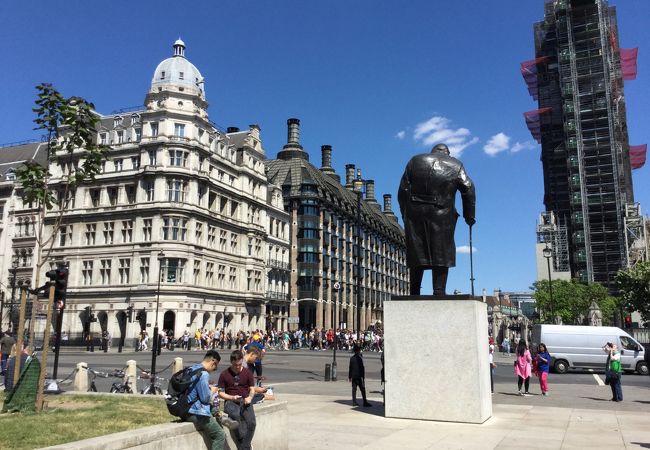 Winston Churchill　の銅像がチャーチル博物館の近くにあった