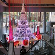 クリスマス・ツリーは一階だが、5階からは東京駅前の見事な景色！！