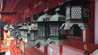 連なる灯籠が美しく映えます