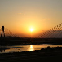 部屋から眺める夕陽