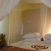 天蓋カーテンのある客室