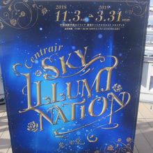 2018～19年のセントレアイルミネーション案内の様子