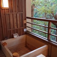 ベランダに個別露天風呂