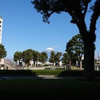 正面に富士山