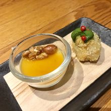 秋鯖のコロッケと蕪のパンナコッタ