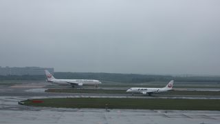 飛行機の離着陸を眺めることができます