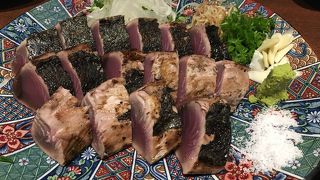 塩で食べるかつおたたき