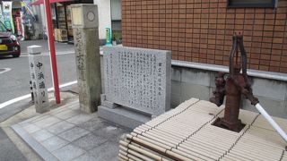 横に手押しポンプがありました。