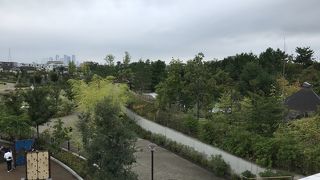 だだっ広い公園にスタバもあります。