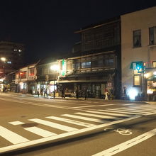 浅野川大橋手前の道路