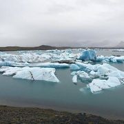 氷河が浮かぶ湖