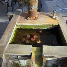 ２紅葉が浮いている水溜り