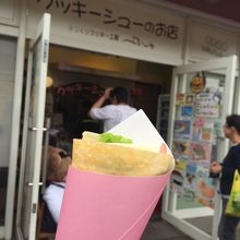 外のクレープ