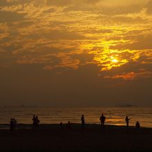 旗津から見た夕日