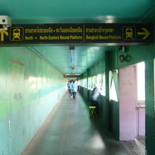 国鉄駅のホームに降りる通路入口です。右側に、降りていきます。