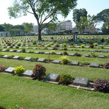 整然と墓石等が配置されています。荘厳かつ清新な気持ちです。