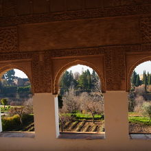 ヘネラリフェからアルハンブラ宮殿を眺めた所