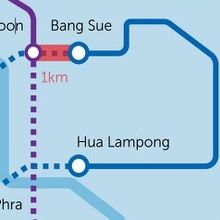 タオプーン駅から西方に、ブルーラインの延長計画があります。