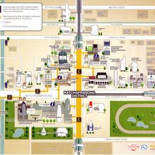 観光案内所が配布しているチットロム駅の周辺の案内図です。