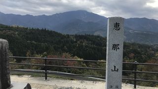 中山道ウォーク：馬籠陣馬上展望台、恵那山を望む