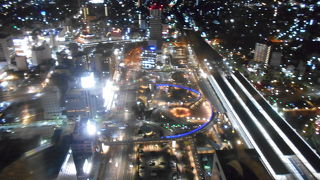 きれいな夜景の、駅前無料展望台