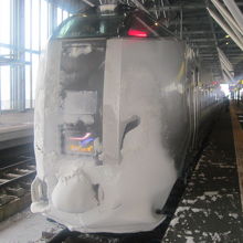 雪の中の走行を終えたカムイさん、ご苦労様です！