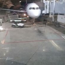 ピーチの機材　台北桃園空港にて