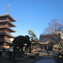 五重塔と本堂の様子