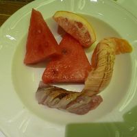 6回目、寿司とフルーツ