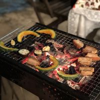 宿の前でしたバーベキュー