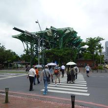 宜蘭駅前の風景