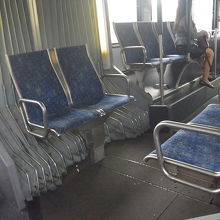 連接車は連結部にも座席がある。但、座面が高い
