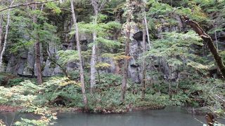 渓流に立つ屏風