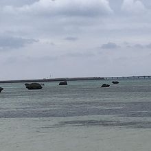 奇妙に岩が林立している