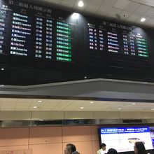 桃園国際空港チャイナエアライン到着ロビー電光掲示板