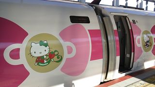キティちゃんをモチーフにした山陽新幹線の車両