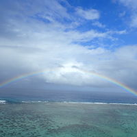 バルコニーから見えた一面の虹