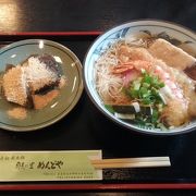 にゅうめん、わらび餅、飛鳥鍋