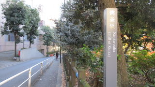 緑豊かな落ち着く雰囲気の癒される急坂です。