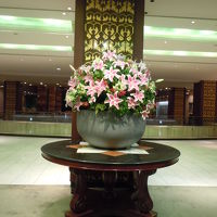 ロビーの花がきれいです