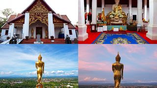 Wat Phra That Khao Noiから眺めるナーンの市街地と夕焼け