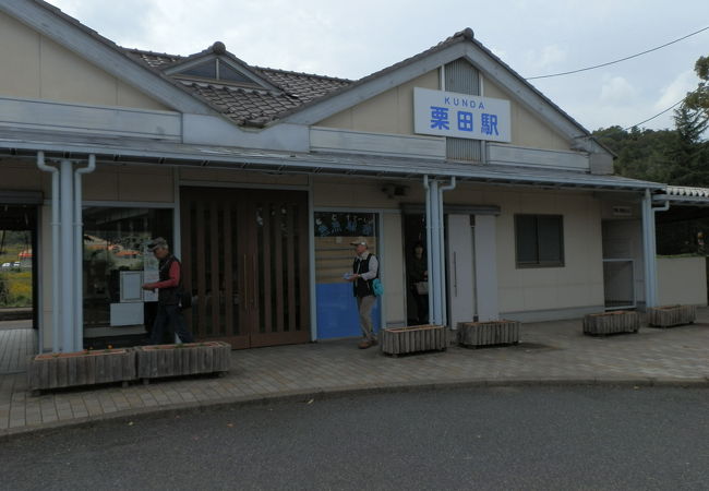 ミニ水族館「魚魚駅舎（ととすてーしょん）」がある、栗田駅